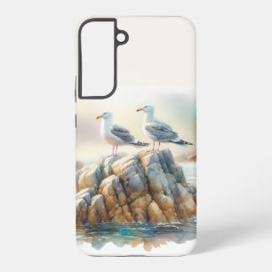 Coastal Seagulls Watercolor Seascape Samsung Galaxy Case