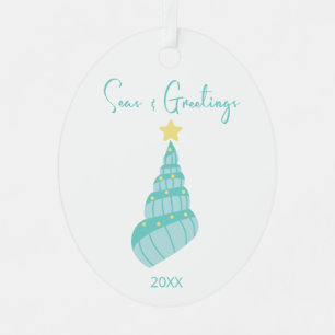 Coastal Seas and Greetings Shell Tree  Metal Tree Decoration