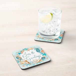 Coastal SEAS & GREETINGS Seahorse Shells Coaster