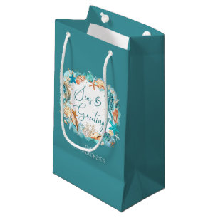 Coastal SEAS & GREETINGS Seahorse Shells Name Small Gift Bag