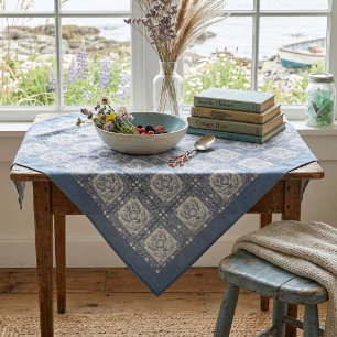 Coastal Seashell and Coral Medallion Tablecloth