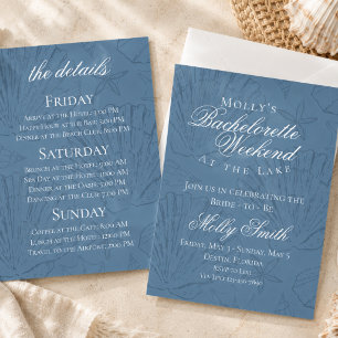Coastal Seashell Beach Bachelorette Itinerary Invitation