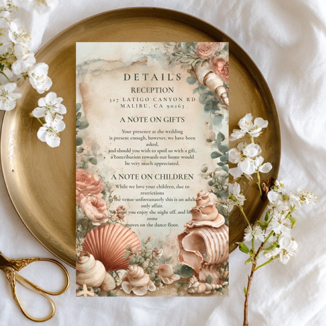 Coastal Seashell Botanical Elegance Enclosure Card (Creator Uploaded)
