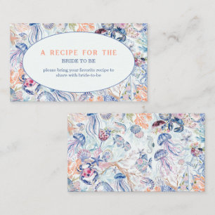 Coastal Seashell Bridal Shower Share Recipe Enclosure Card