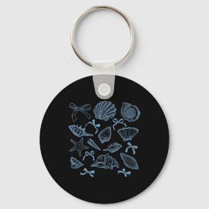 Coastal Seashell Coquette Bow Hawaii Beach Summer Key Ring