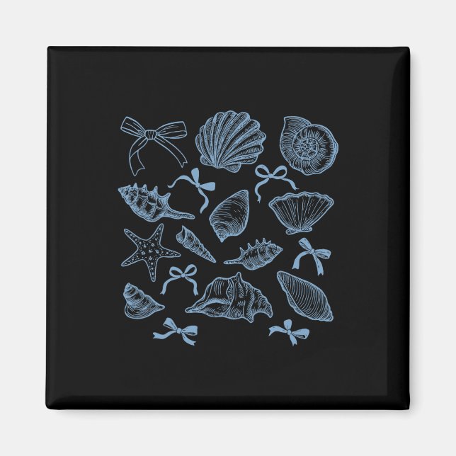 Coastal Seashell Coquette Bow Hawaii Beach Summer  Magnet (Front)