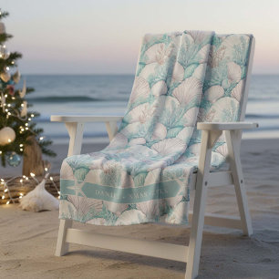 Coastal Seashell & Coral Pattern#3 ID1009 Fleece Blanket