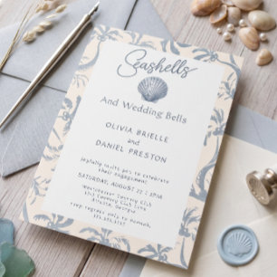Coastal Seashell Engagement Party Invitation