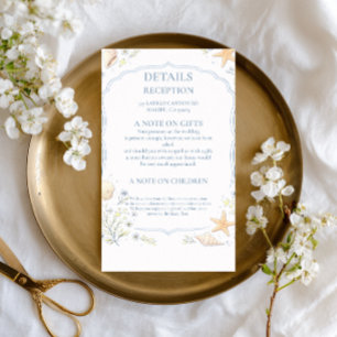 Coastal Seashell Floral Information Enclosure Card