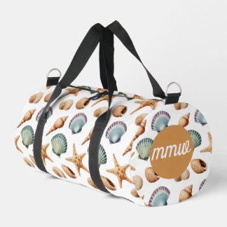 Coastal Seashell Monogram Gym & Travel Bag