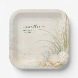 Coastal Seashell Paper Plate