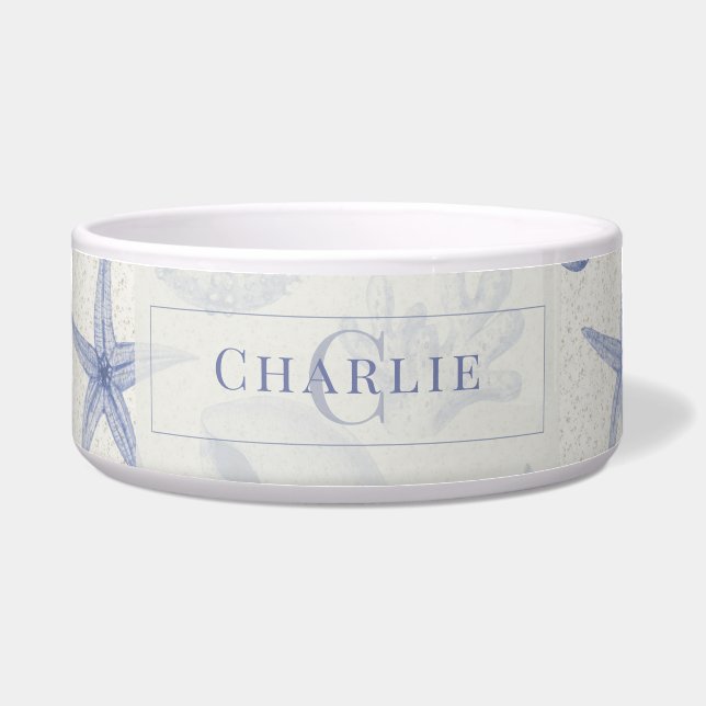 Coastal Seashell Sketch | Custom Monogram Dog Pet (Front)