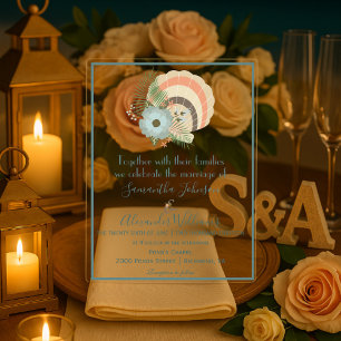 Coastal Seashell Wedding Acrylic Invitations