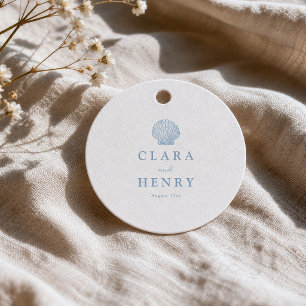 Coastal Seashell Wedding Thank You Favour Tags