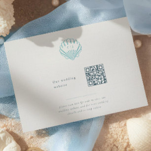 Coastal Seashell Wedding Website Enclosure Card