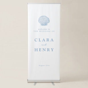 Coastal Seashell Wedding Welcome Retractable Banner