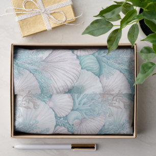 Coastal Seashells & Coral Pattern#3 ID1009 Tissue Paper