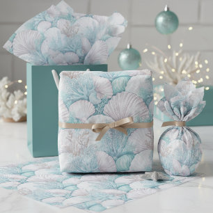 Coastal Seashells & Coral Pattern#3 ID1009 Tissue Paper