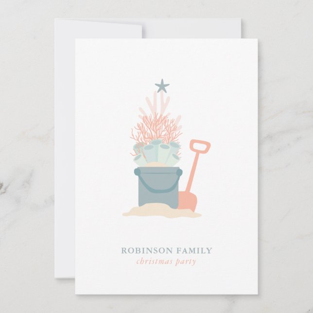 Coastal Seasid Christmas Party Invitation (Front)