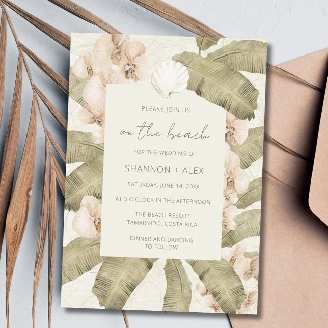 Coastal Seaside Beach Destination Wedding  Invitation (Coastal Seaside Beach Destination Wedding Invitation)