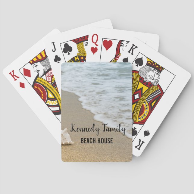 Coastal Seaside Beach House Holiday Guest Playing Cards (Back)