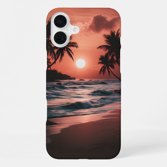 Coastal seaside beach sunset iPhone case (Back)