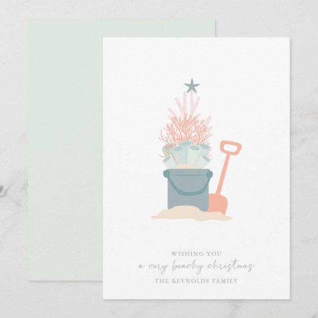 Coastal Seaside Christmas  Holiday Card (Front/Back)