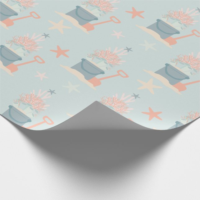 Coastal Seaside Christmas Wrapping Paper (Corner)