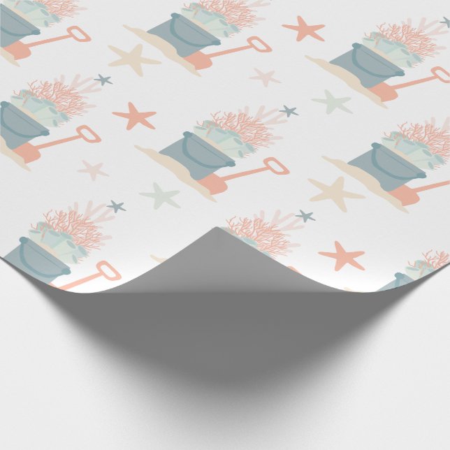 Coastal Seaside Christmas Wrapping Paper (Corner)