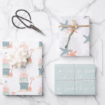 Coastal Seaside Christmas Wrapping Paper Sheets<br><div class="desc">Wrap your loved ones gifts in a beachy coastal seaside wrapping paper set.
A beach themed christmas tree made of colourful coral in a sand pail.</div>