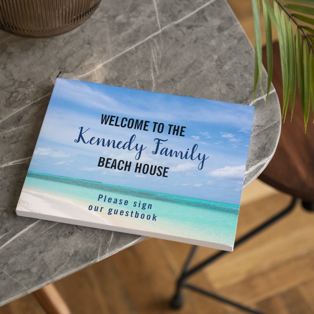 Coastal Seaside Family Name Beach House Welcome   Guest Book (Creator Uploaded)