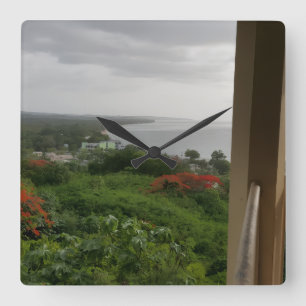 Coastal Serenity Square Wall Clock