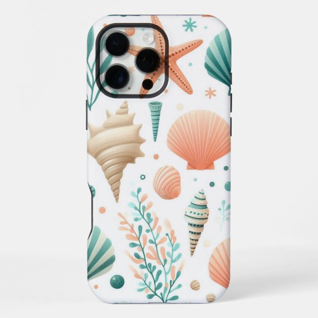 Coastal Shell Art iPhone Case (Back)