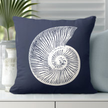 Coastal Shell Navy Blue White