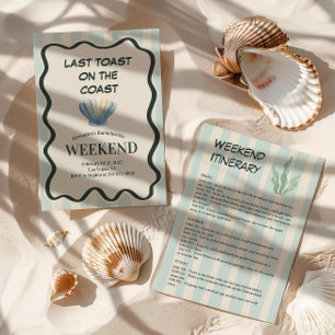 Coastal Shell Seafoam Bachelorette Bash Invitation