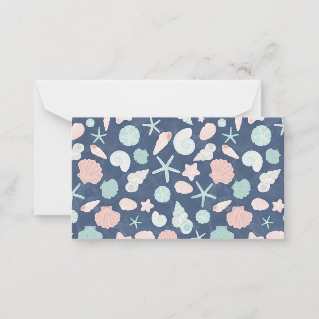 Coastal Shells Beach & Ocean Design Card (Front)
