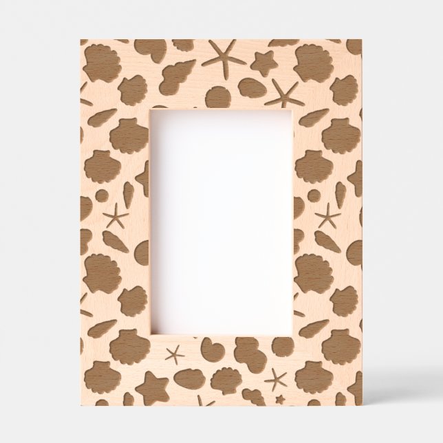 Coastal Shells Beach & Ocean Design Etched Frames (Front)