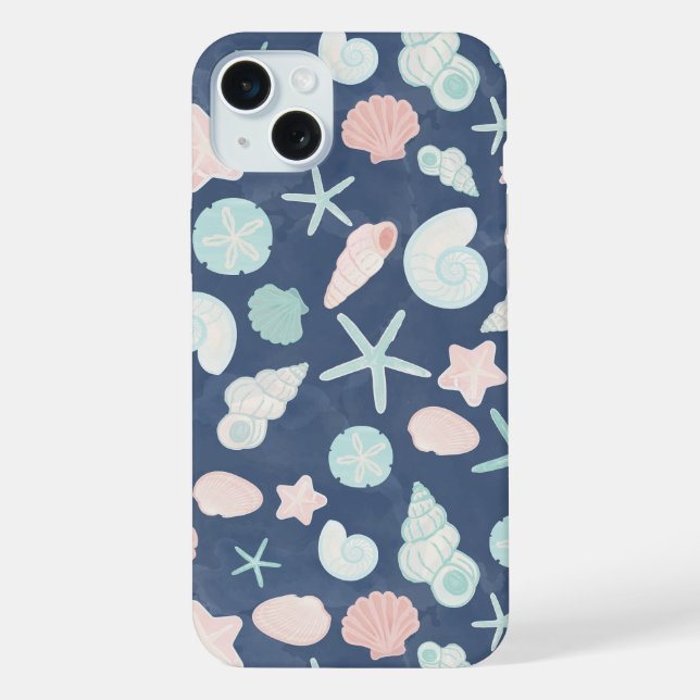 Coastal Shells Beach & Ocean Design iPhone Case (Back)