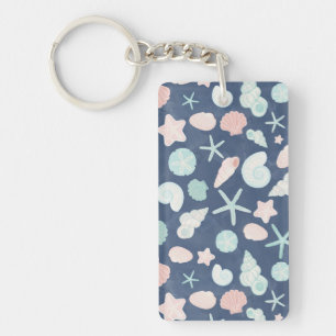 Coastal Shells Beach & Ocean Design Key Ring
