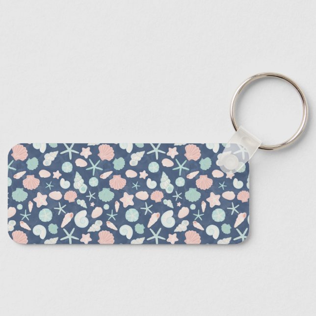 Coastal Shells Beach & Ocean Design Key Ring (Front)
