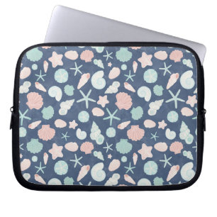 Coastal Shells Beach & Ocean Design Laptop Sleeve