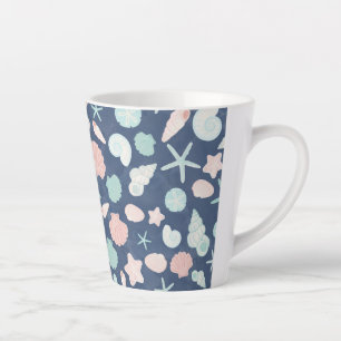 Coastal Shells Beach & Ocean Design Latte Mug