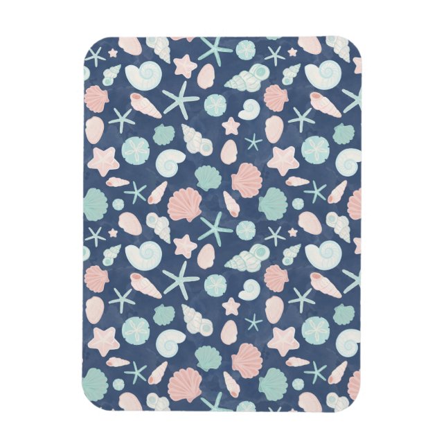 Coastal Shells Beach & Ocean Design Magnet (Vertical)