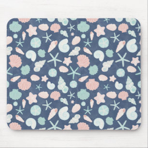 Coastal Shells Beach & Ocean Design Mouse Mat