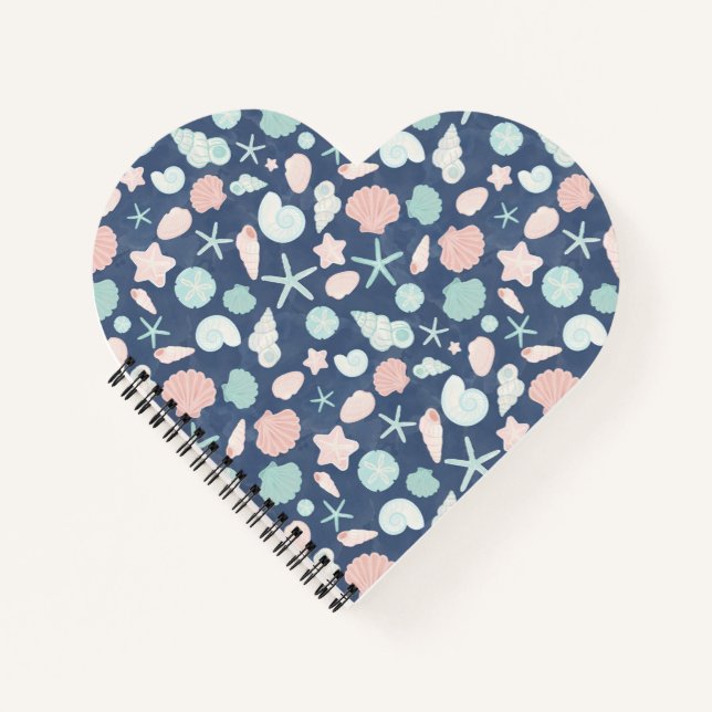 Coastal Shells Beach & Ocean Design Notebook (Front)