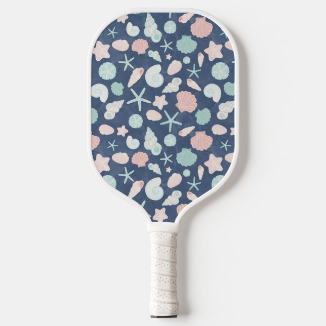 Coastal Shells Beach & Ocean Design Pickleball Paddle (Front)