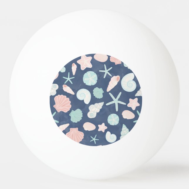 Coastal Shells Beach & Ocean Design Ping Pong Ball (Front)
