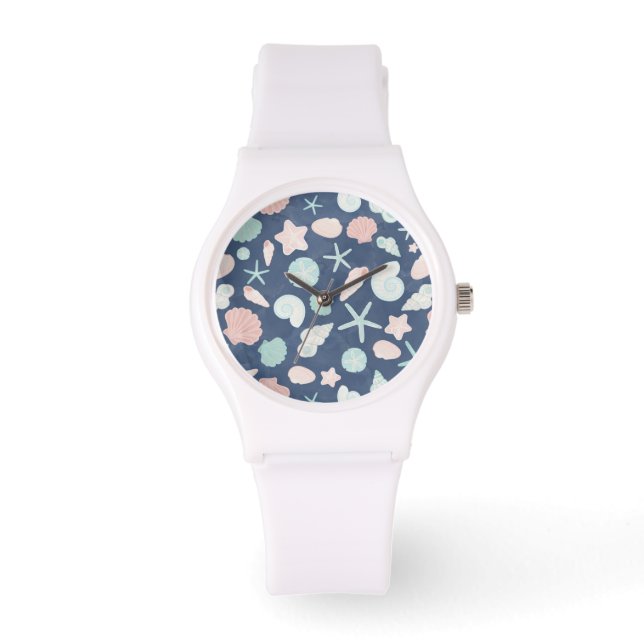 Coastal Shells Beach & Ocean Design Watch (Front)