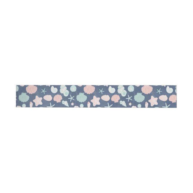 Coastal Shells Beach & Ocean Design Wrap Around Label (Individual)