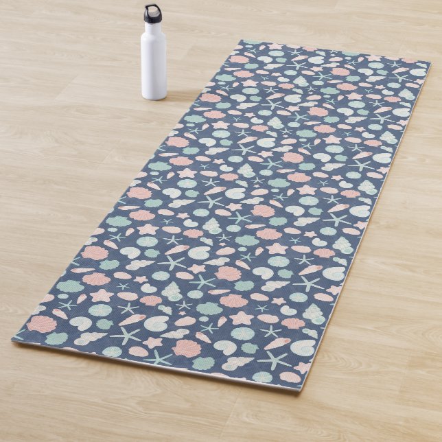 Coastal Shells Beach & Ocean Design Yoga Mat (In Situ)